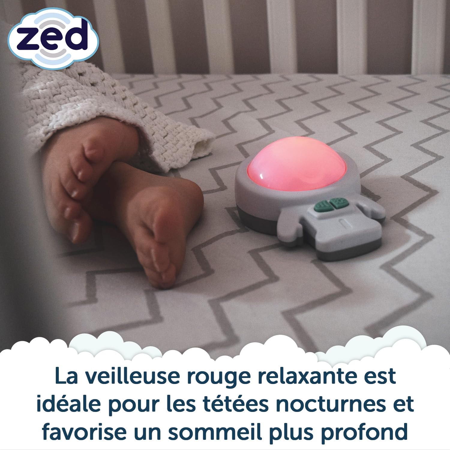 Zed par Rockit - Aide Votre Bébé à s’Endormir, 6 Modes de Vibration, Fonctionne sur Tout Matelas, Aide au Sommeil de Bébé pour Berceaux, Couffins, Landaus, Panier Moïse, Lits Bébé Dès la Naissance