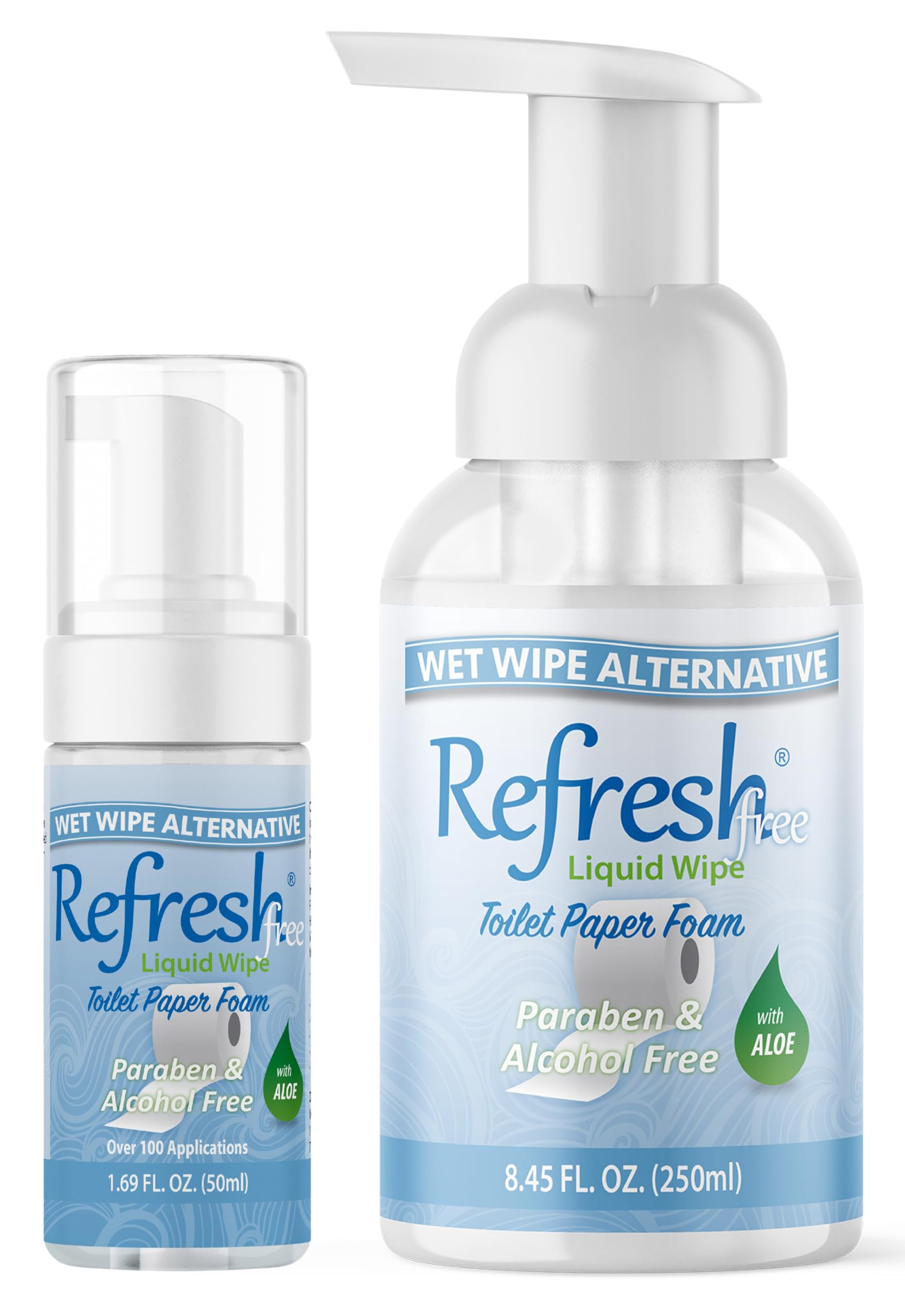 Refresh Liquid Wipe Free Toilet Paper Foam, Sensitive Skin Formula, 10.14 Fl Oz (Combo Pack)