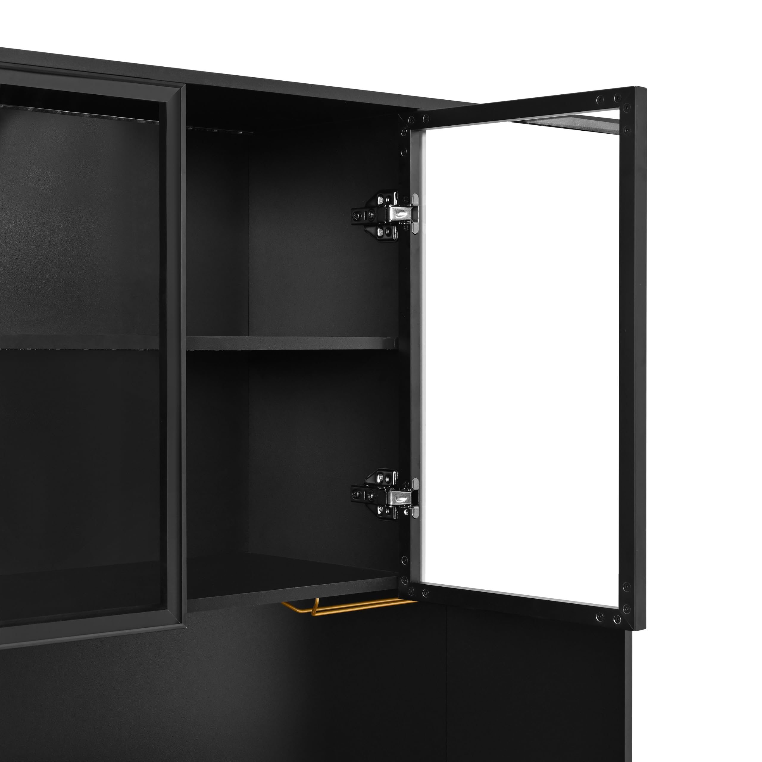Moimhear vetrina, credenza, armadio per sala da pranzo, armadio da cucina, app con LED a colori regolabili