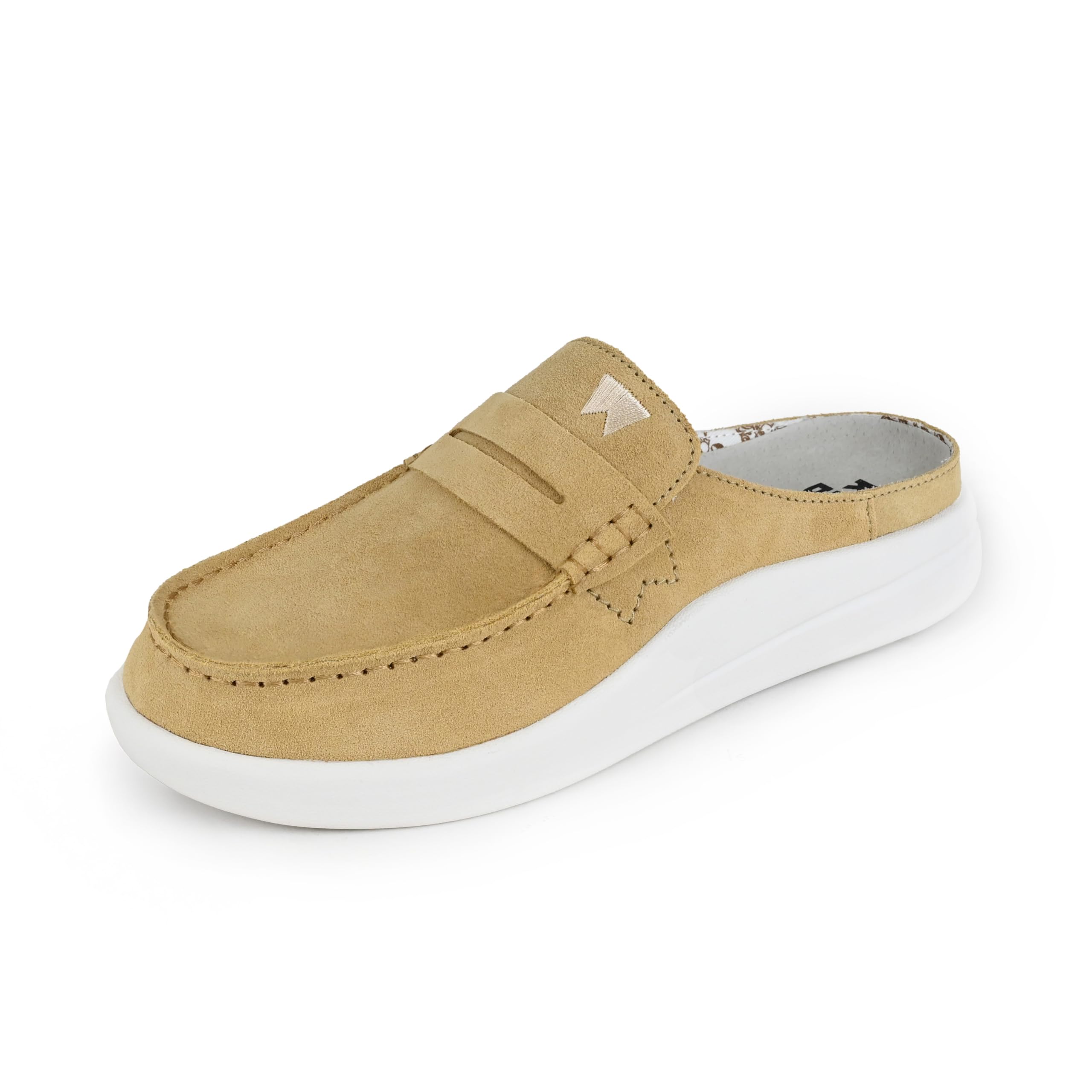 Kickback Frenchy para Mujer Penny Mule - Mocasin Slip On Women's Slider - Zapato Ligero de Ante - Plantilla de Piel Forrada de Espuma Confort - Zapatos Casuales de Verano