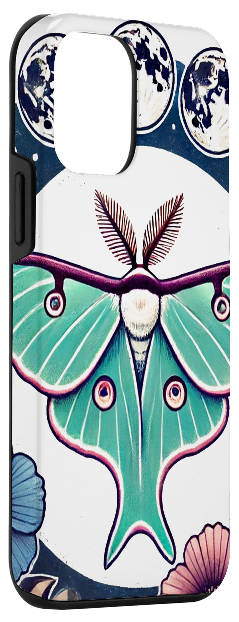 iPhone 12 mini Luna Moth Floral Illustration Moths Case - Image 3