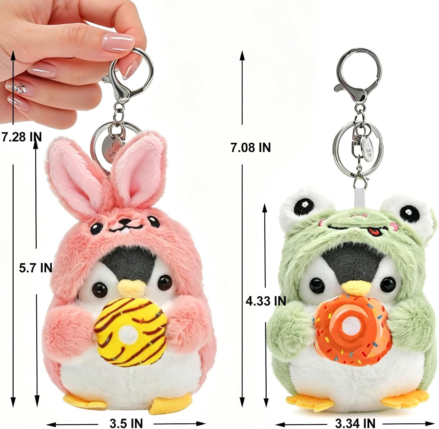 Cute Penguin Plush Keychain & Whale Shark Coin Purse, Kawaii Bag Charms, Accessories for Backpack, Handbag, Women