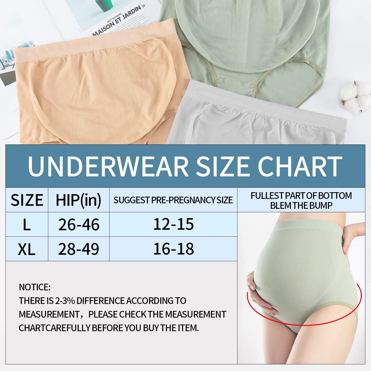 sunlight encounter Seamless Maternity Panty Underwear Over Bump Pregnancy High Waist Belly Support at  Women’s Clothing store