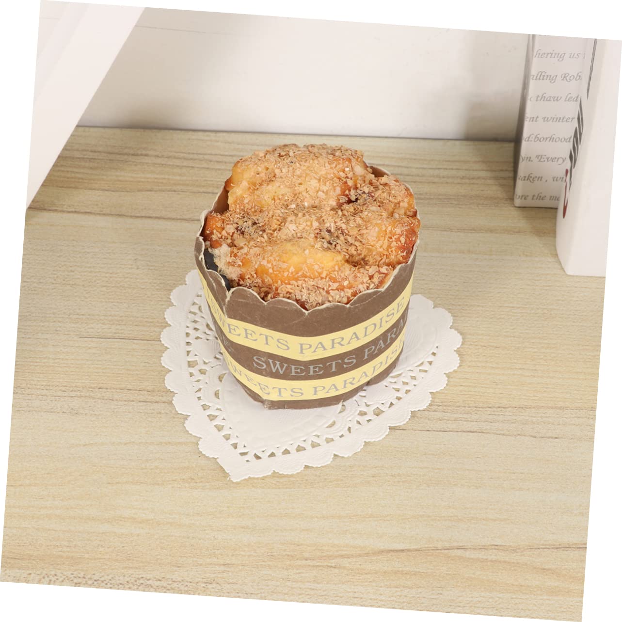 Alipis Heart Shape Lace Paper Doilies Cake Pad 200 Sheets Oil-absorbing for Baking Decorations