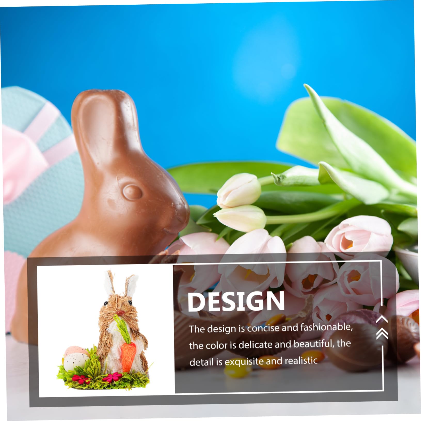 ABOOFAN 5 Pz coniglietto di paglia decorazioni casa easter bunny statuina di coniglio in paglia intrecciata arredamento da tavolo coniglietto adornare arredamento casa bomboniera di Pasqua