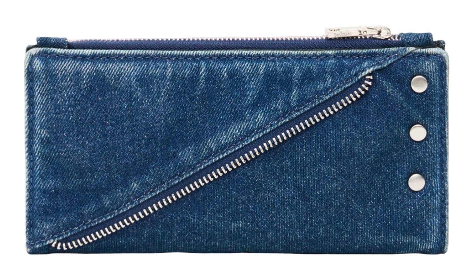 Desigual portafoglio Mone Centella Long Wallet Denim blu