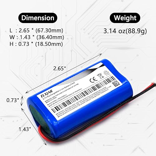 Miniatura 4 de Paquete de 2 baterías recargables de iones de litio ICR18650 de 3.7V 4400mAh con enchufe PH2.0 2P para electrónica, juguetes, iluminación, equipo