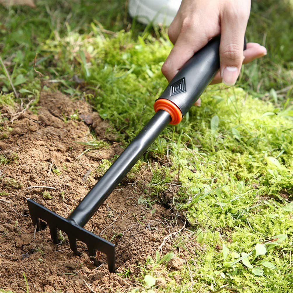 VILLCASE 6pezzi Pala Da Giardino in Ferro Piccola Pala Da Giardino Rastrello Doppio Lato Manico Antiscivolo Accessori Per Giardinaggio in Vaso Balcone e Casa