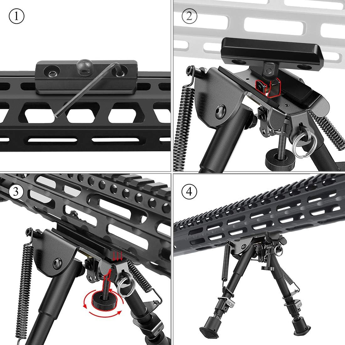 Feyachi Bipied Fusil Tactique 6-9 Pouces avec Adaptateur M Lock pour la Chasse