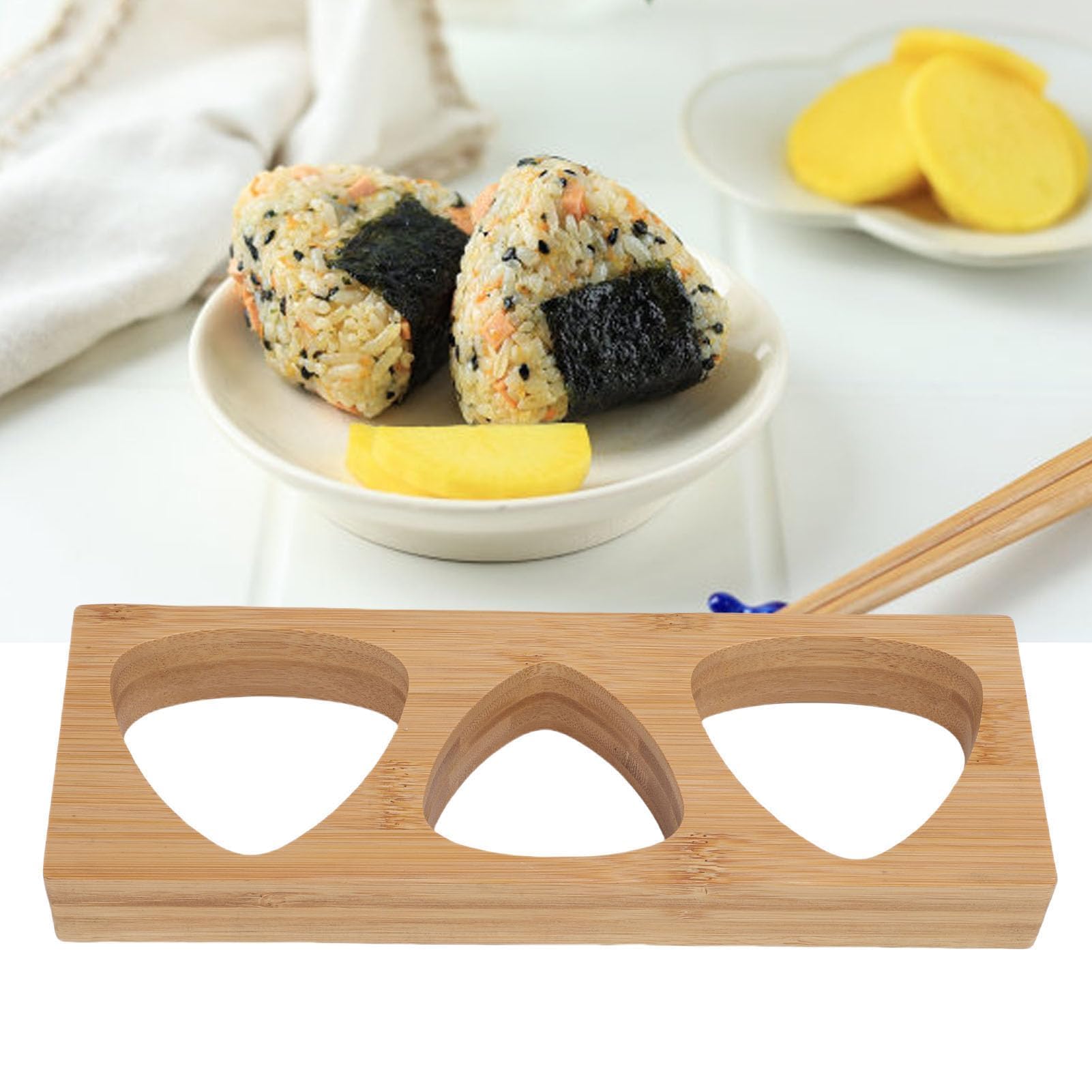 Pssopp Moule D'onigiri en Bois en Bois en Bois, Pressis de Riz Musubi Réutilisable et Sushis pour la Cuisine à la Maison Bricolage Japonais Cuisine