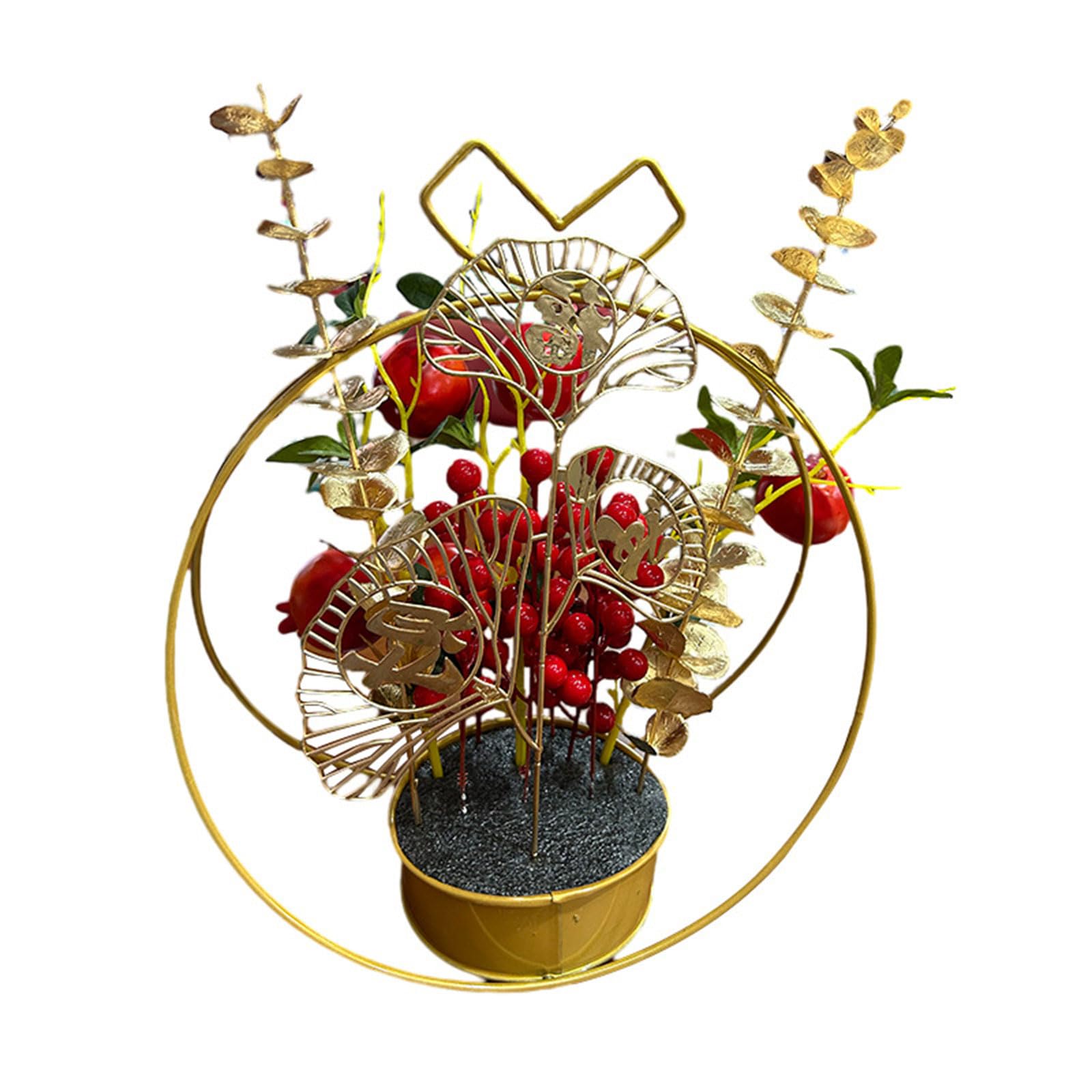YWLUUOO Flower Arrangement New Year Decor Tree Artificial Berries Pomegranate Decoration for Home Artificial Flowers