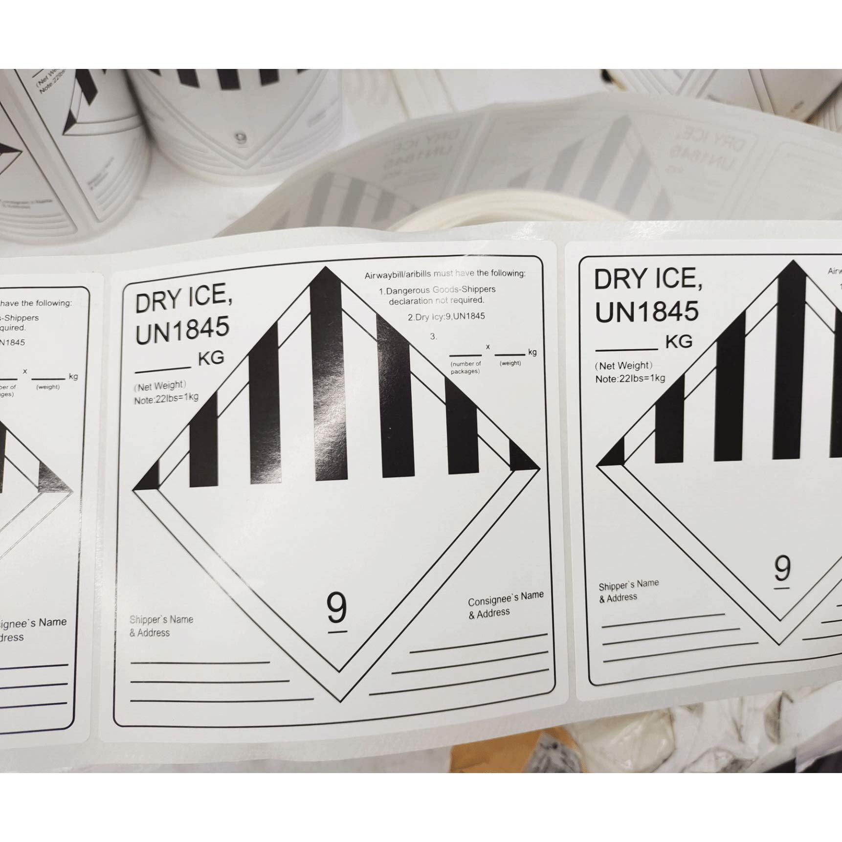 wootile Dry Ice Shipping Stickers Hazard Class 9 Labels 4 x 4 250