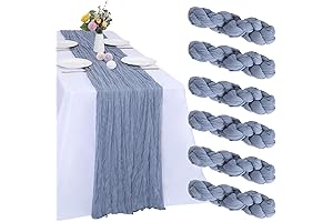 6 Pack Dusty Blue Cheesecloth Table Runner 10FT