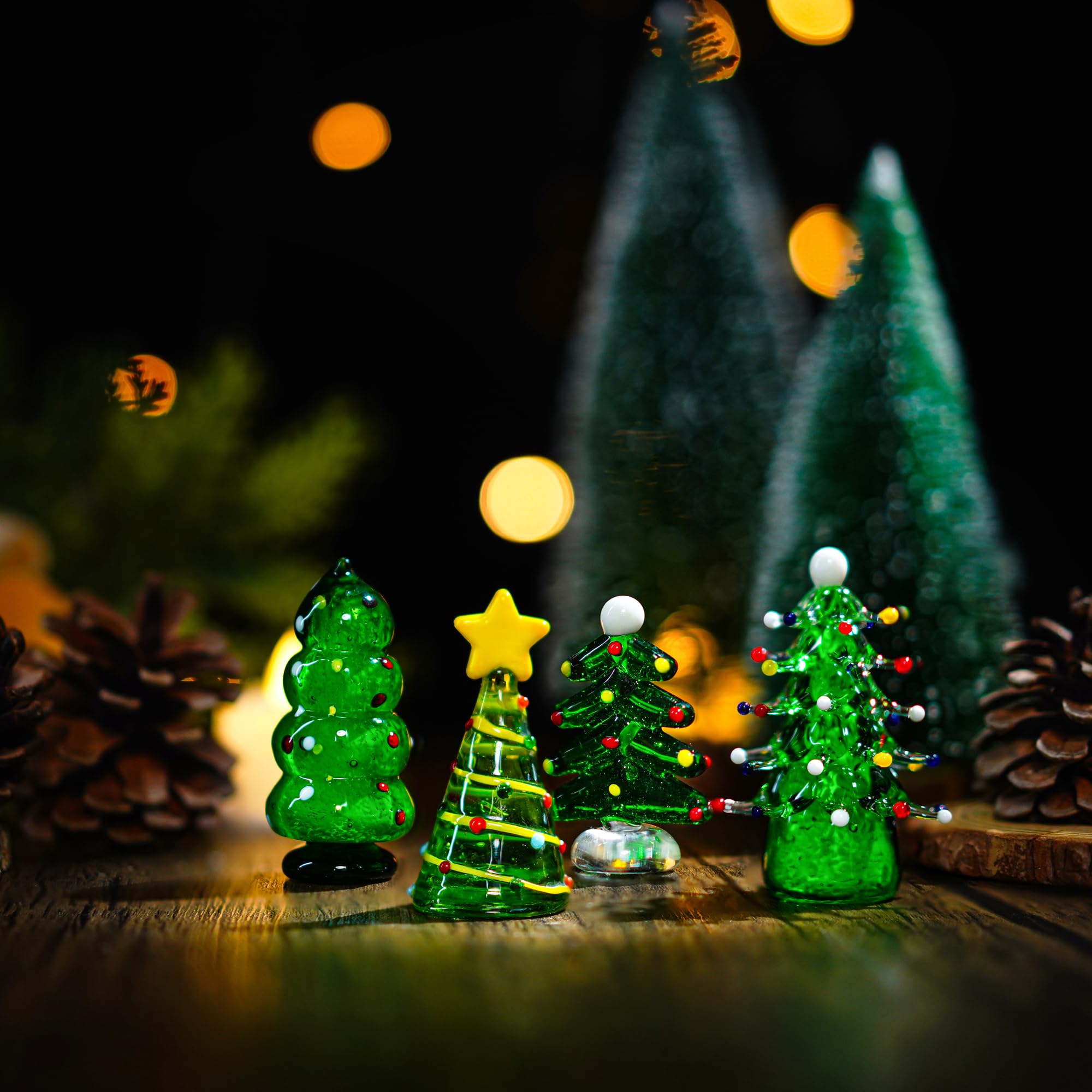 HDCRYSTALGIFTS Crystal Christmas Tree Figurine Gifts for Women Mum Men Crystal 2.5''Glass Christmas Tree Ornaments Collection Paperweight Ornaments Crystal Lovers Home Table Centerpiece Deco - Image 3
