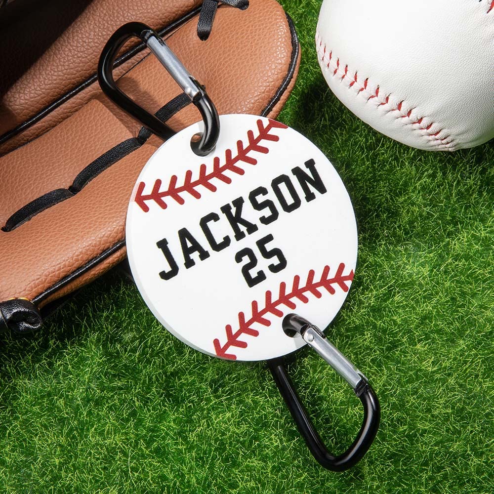 BYFDIY Custom Baseball Bag Hook for Fence Personalized Baseball Bag Clip for Fence Soccer Tennis Basketball Football Softball Bag Hook for Water Bottle Backpack