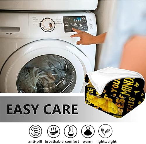 Miniatura 7 de Manta con diseño de girasol con diseño de mariposa, eres impresionante, regalos de girasol para mujeres, regalo inspirador para mujeres, manta para