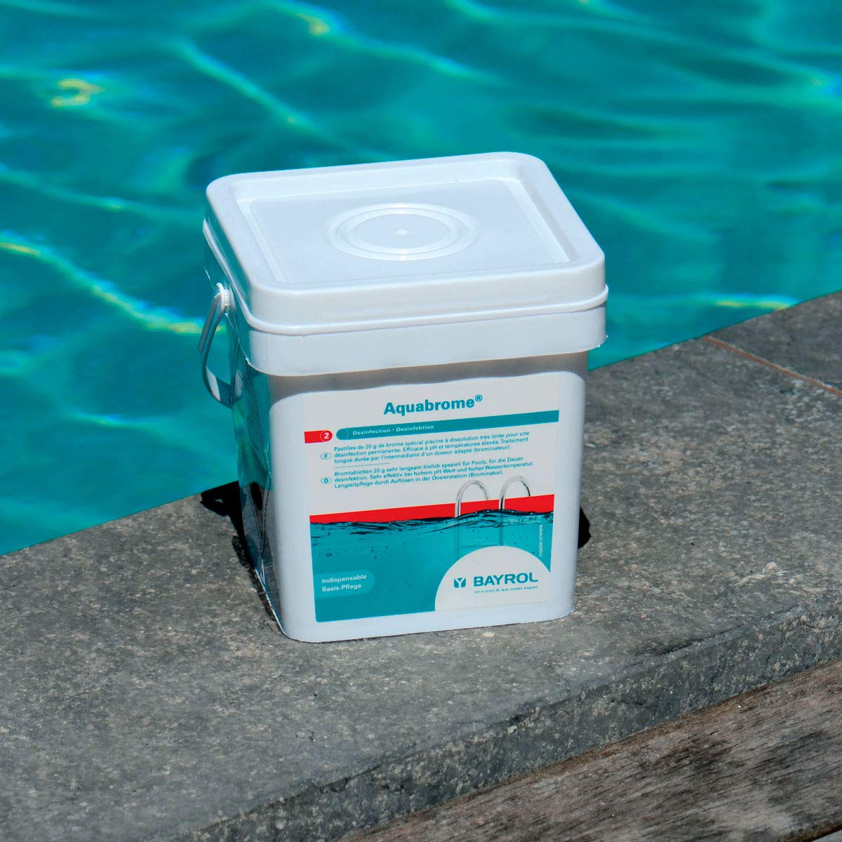 BAYROL Aquabrome 5 kg - 20 g Bromtabletten - Langsamlöslich für die Dauerdesinfektion - Sehr effektiv auch bei hohem pH-Wert und hoher Wassertemperatur