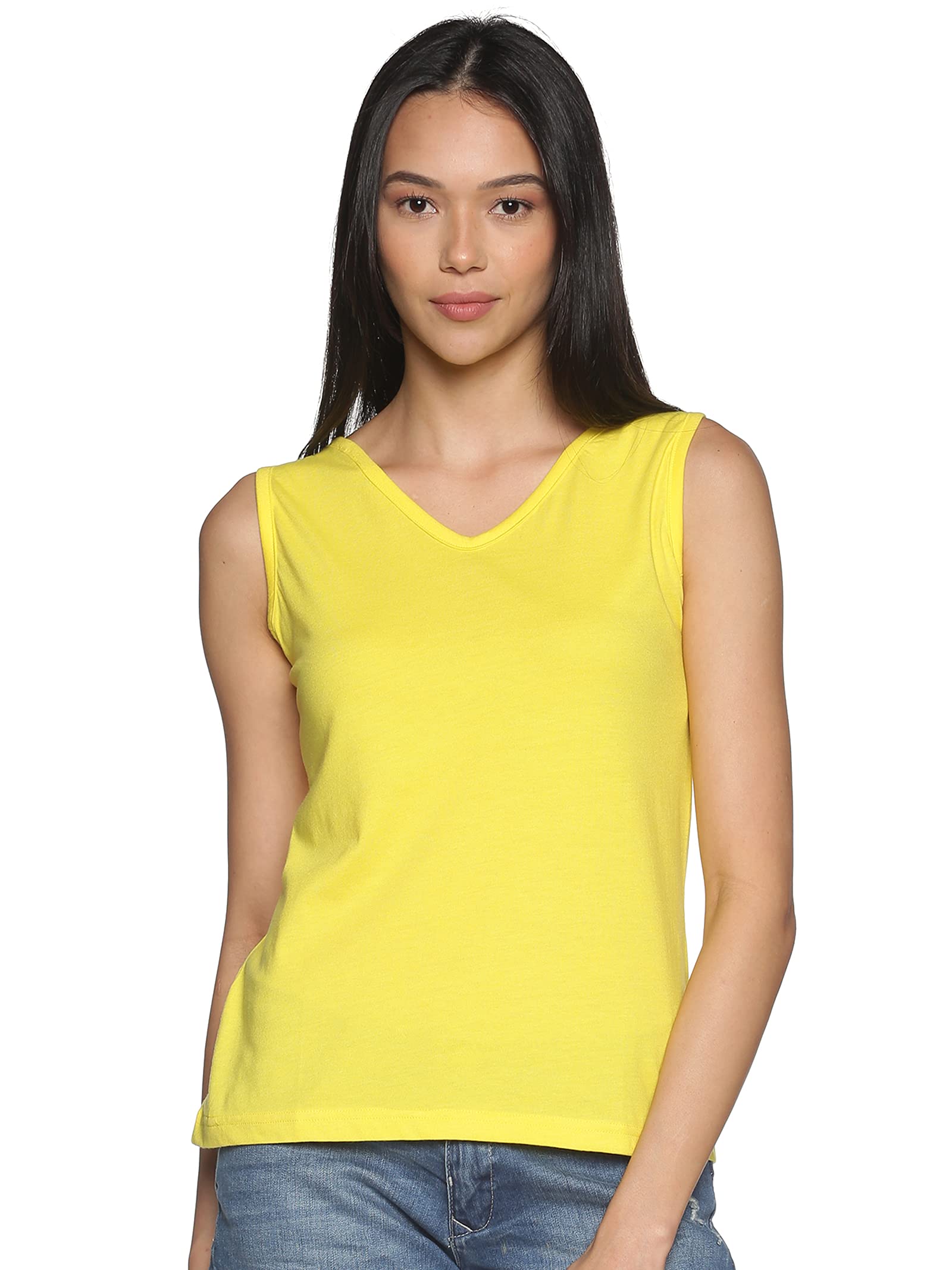 Eco-Friendly Women's Cotton Dual V Neck/Round Neck Tank Top-image-45