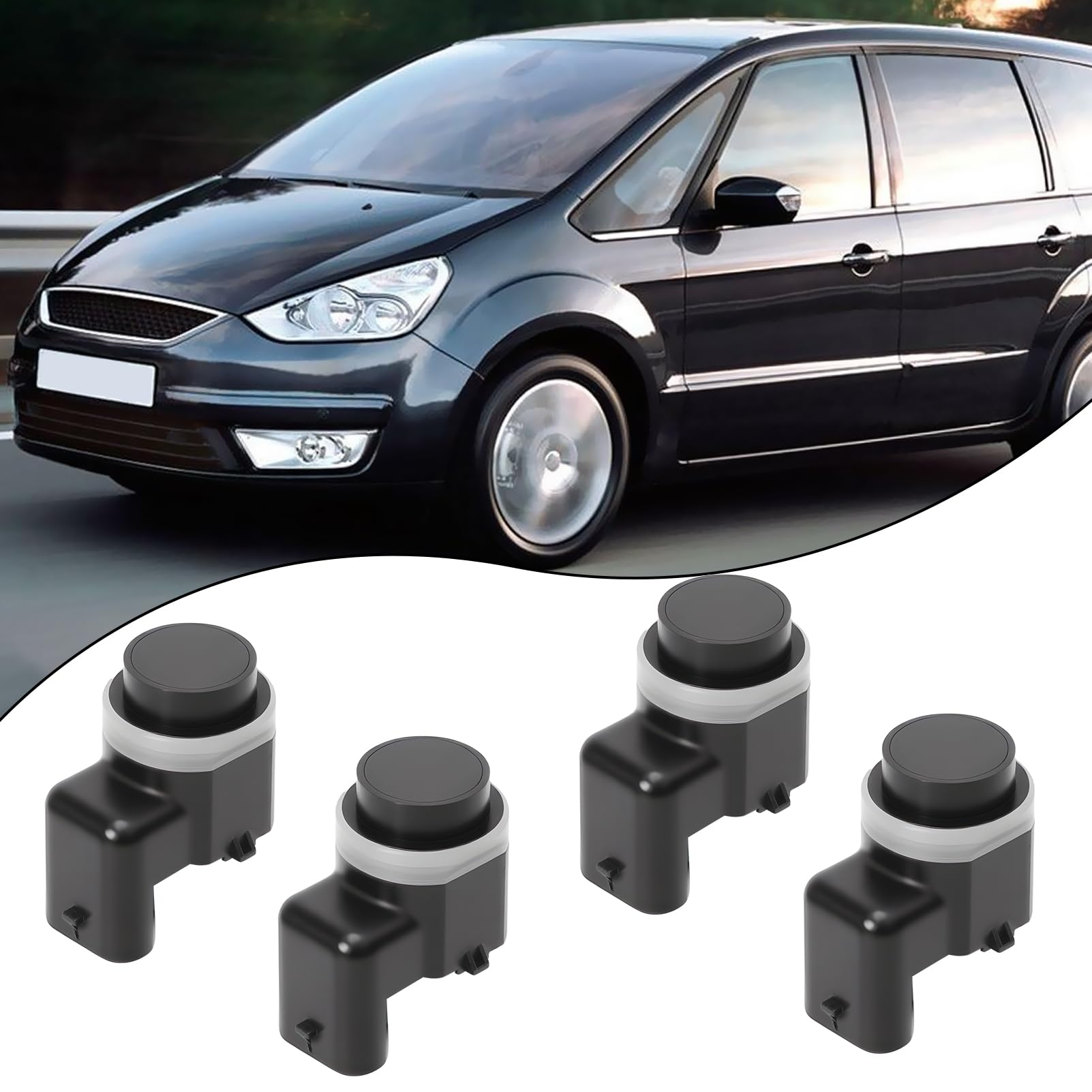 4X Parksensoren vorne und hinten PDC AH42-15K859-AA für Galaxy WA6 2009-2015, Mondeo IV BA7 2010-2012, S-Max WA6 2009-2014