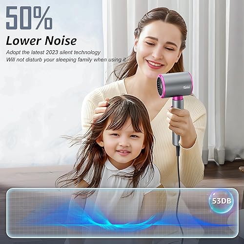 Miniatura 4 de Secador de pelo iónico profesional, secador de pelo iónico de 1875 W, 110, 000 RPM, secador de pelo de viaje de alta velocidad, secador de pelo de