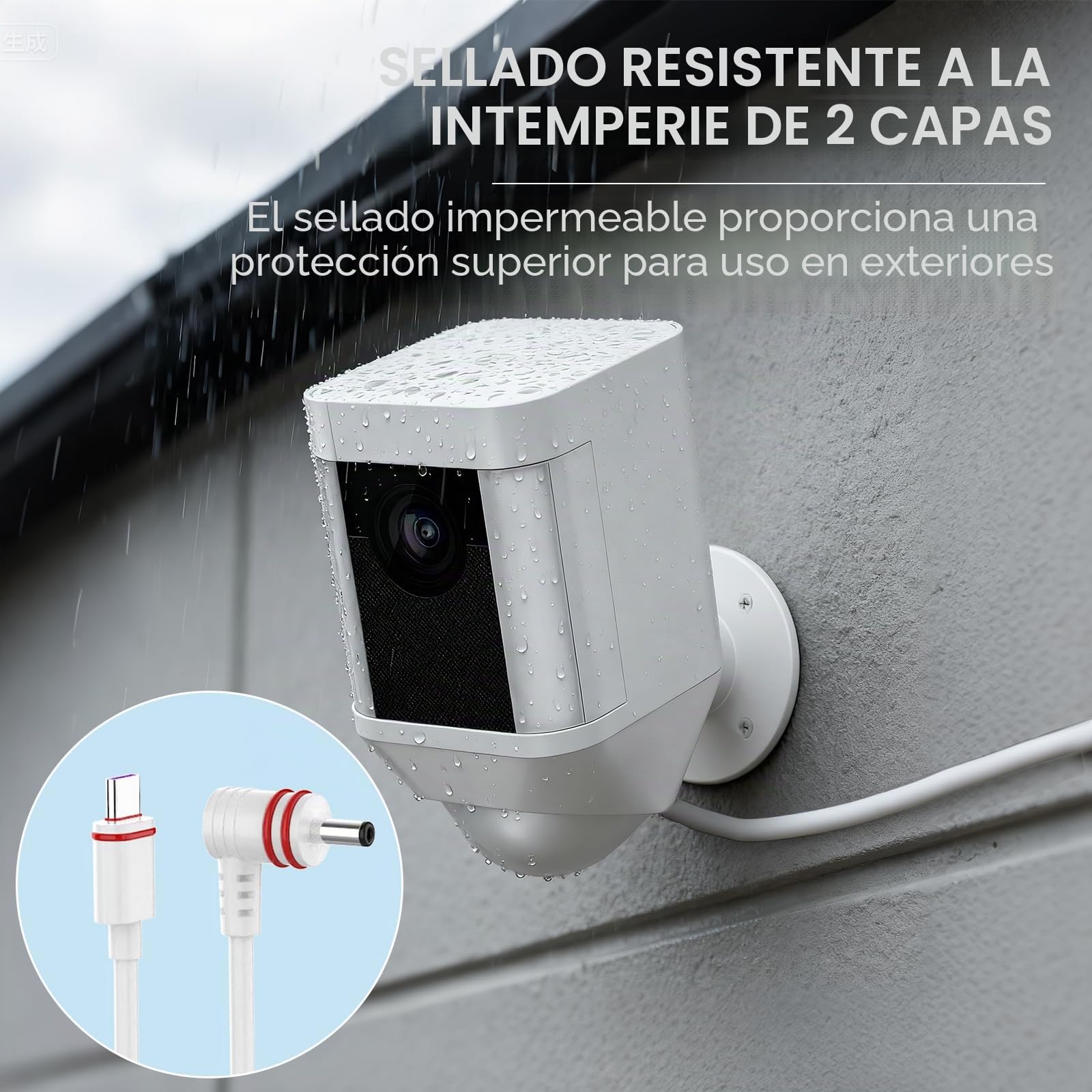 Cable de alimentación y adaptador de 7 m compatible con Ring Spotlight Cam Plus/Pro y Stick Up Cam. Batería, cable de carga para anillo, enchufe de alimentación resistente a la intemperie y cable de
