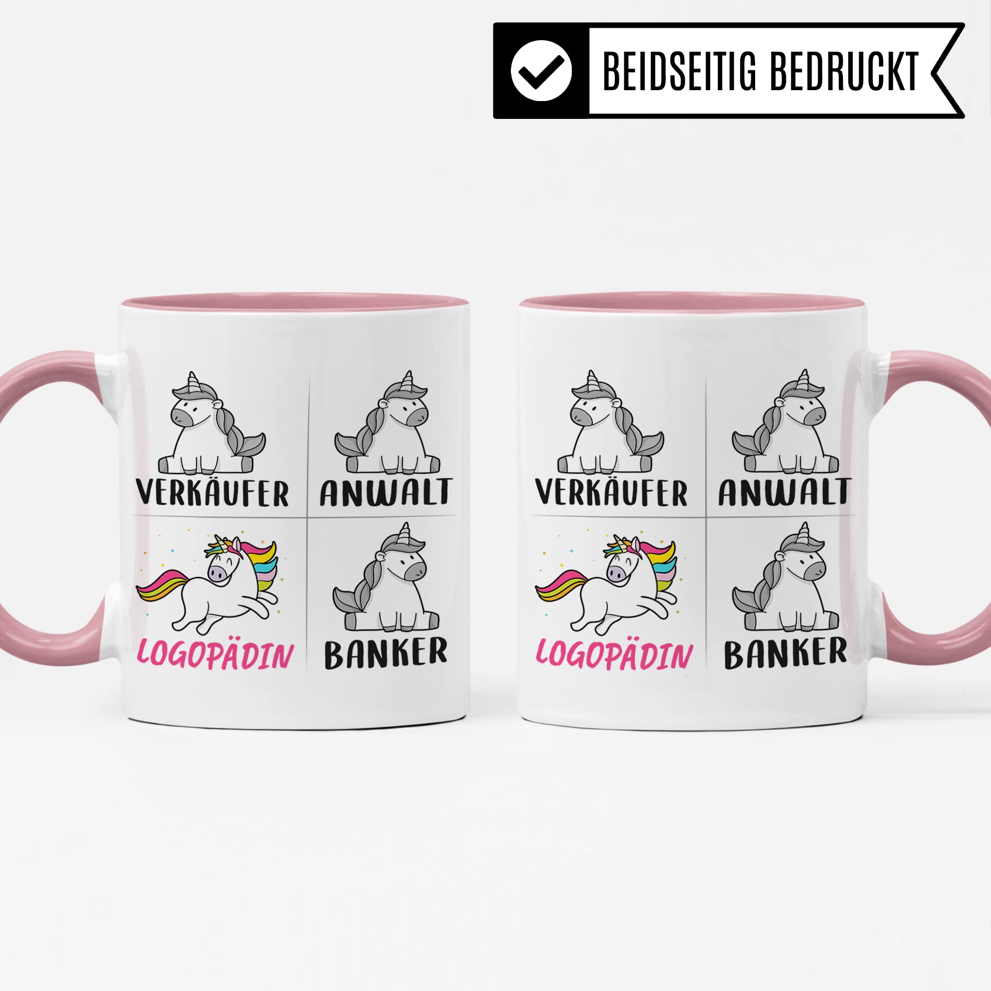 Lustige Logopädin Tasse Mit Einhorn – Geschenk Für Logopädinnen, Spülmaschinenfest, 330 Ml