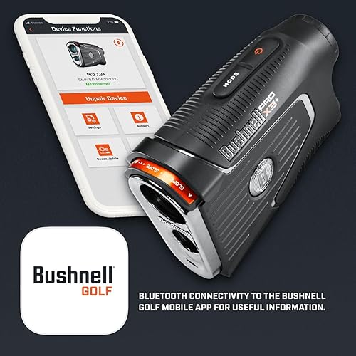 Miniatura 5 de Bushnell Golf Pro X3 - Telémetro láser con caja de regalo inclinada, incluye toalla de microfibra PlayBetter y batería adicional, caja de regalo