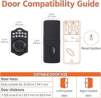 Vista 5 de YaxaBasics-Cerrojo de teclado electrónico tradicional - Entrada con llave - Negro mate