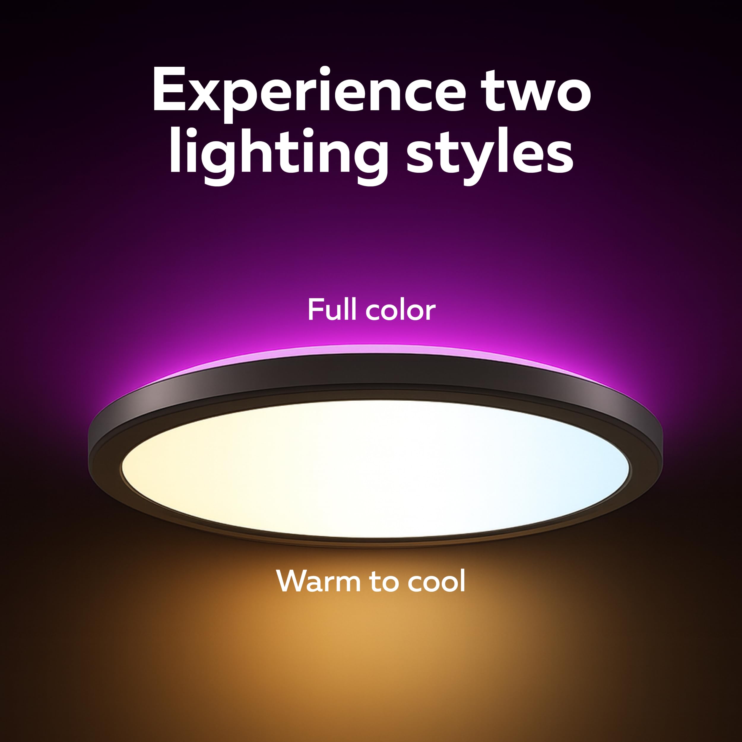 CALEX Halo Plafón Inteligente, 30cm, Luz RGB y Blanca Cálida, Negro