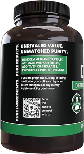 Miniatura 3 de PURE ORIGINAL INGREDIENTS Diindolilmetano (DIM) (365 cápsulas) sin relleno de magnesio o arroz, siempre puro, verificado por laboratorio