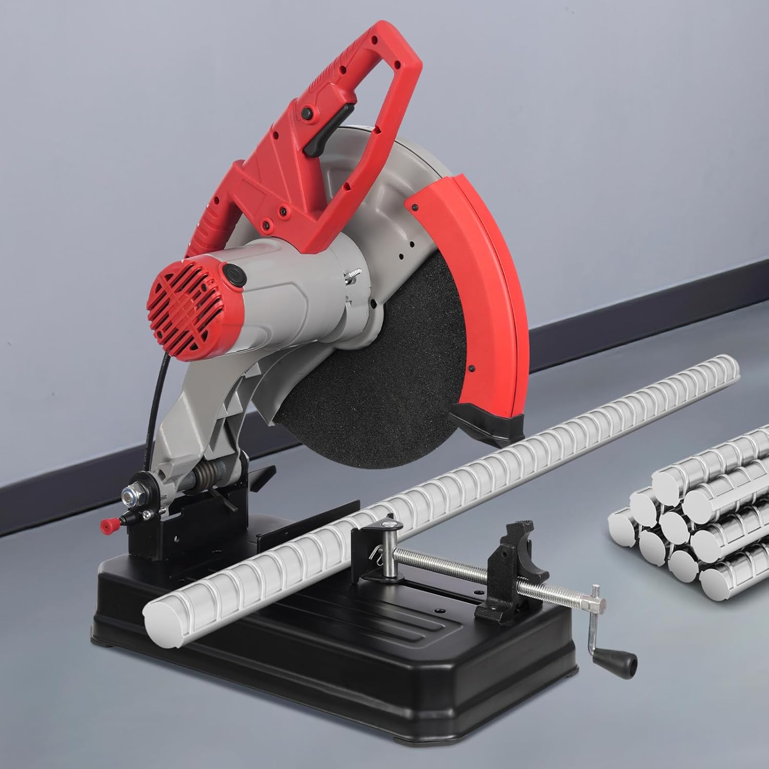 Chop Saw 14in Blade Cut Off Saw, 2800W 3900RPM Steel Cutting Machine, 0-45 Degrees Adjustable Angle Heavy Duty Metal Chop Machine for Steel Rebar Iron Aluminum