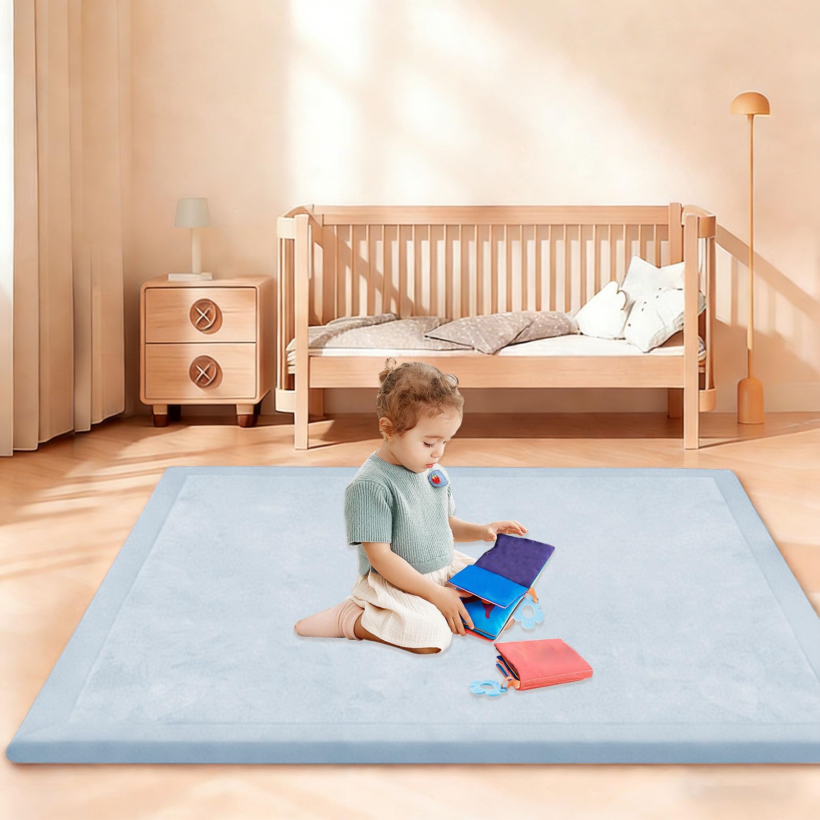 Tapis D'éveil Bébé Enfant 120 x 200 cm Tapis De Jeu De Sol Tapis De Sol en Mousse Tapis d'eveil Bebe 2cm Très Épais Antidérapant Tapis de Sol Enfant pour Parc