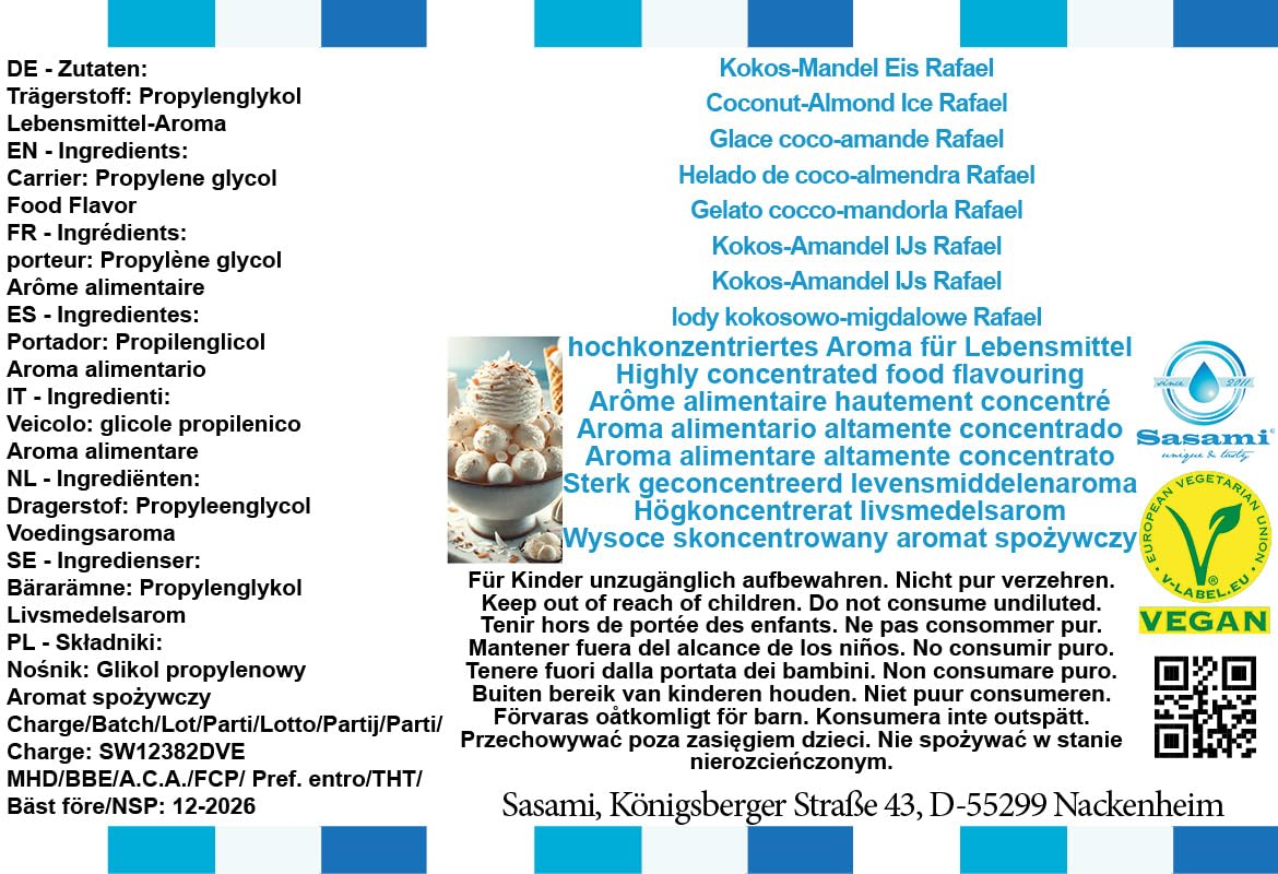 Coconut-Almond Ice Rafael Flavor Concentrate - Vegan - Sasami - 100ml — view 4