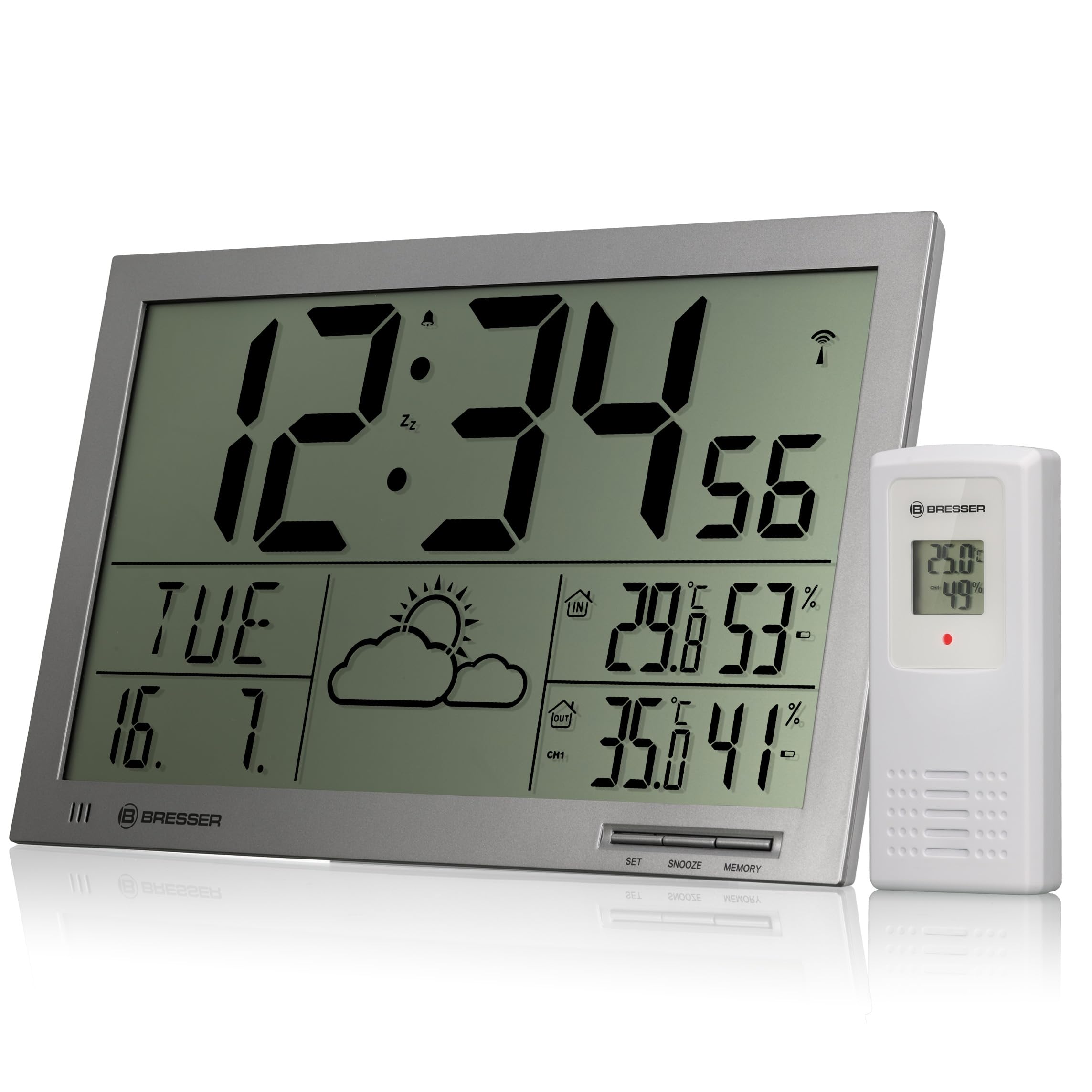 Reloj meteorológico de Pared BRESSER MyTime Jumbo LCD Antracita