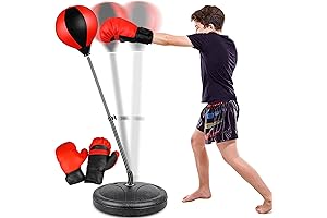 Adjustable Kids' Punching Bag Set with Boxing Gloves