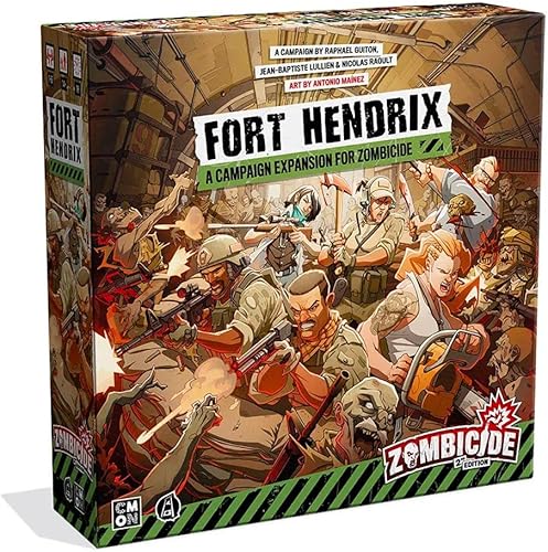Zombicide 2ª edición Fort Hendrix - Expansión del juego de mesa - Misterio de base militar y nuevos desafíos. Juego de estrategia cooperativo de