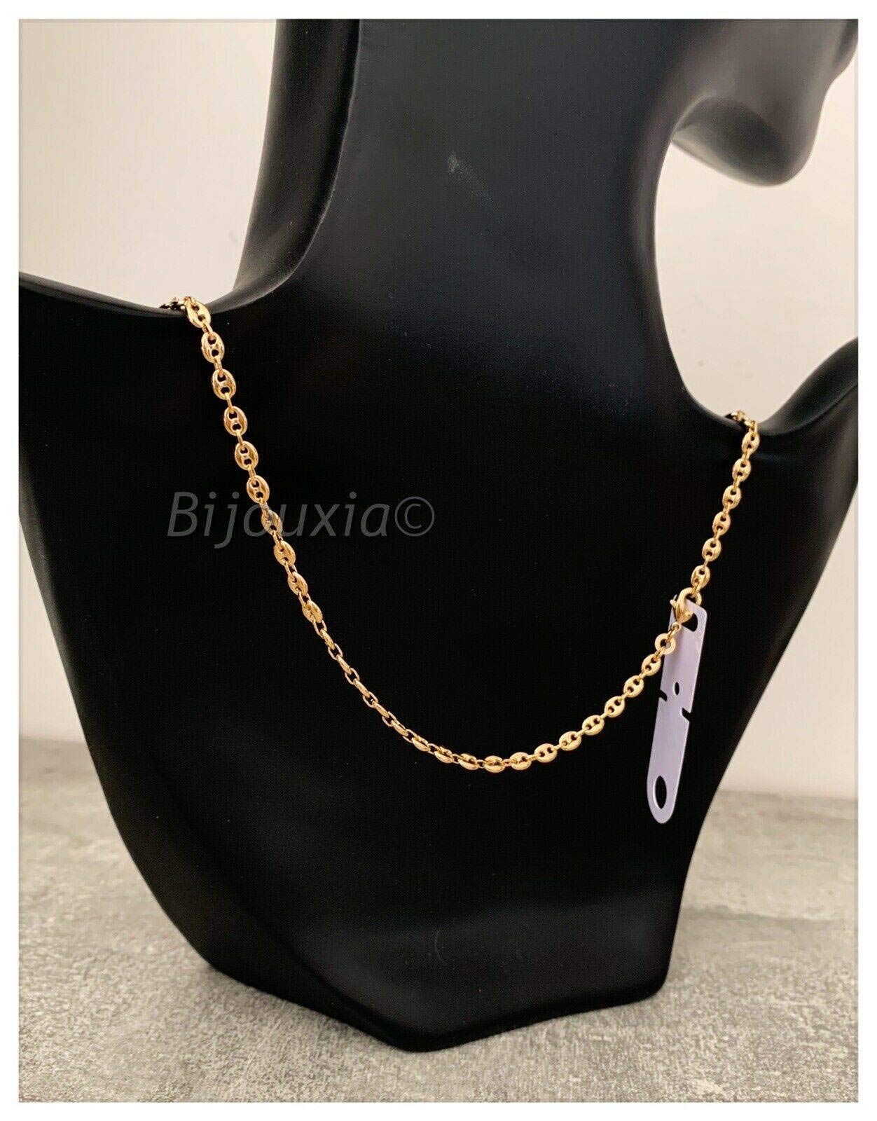 Catenina a Maglia Chicchi di caffè, 50 cm, placcata Oro 18 carati, 750/1000