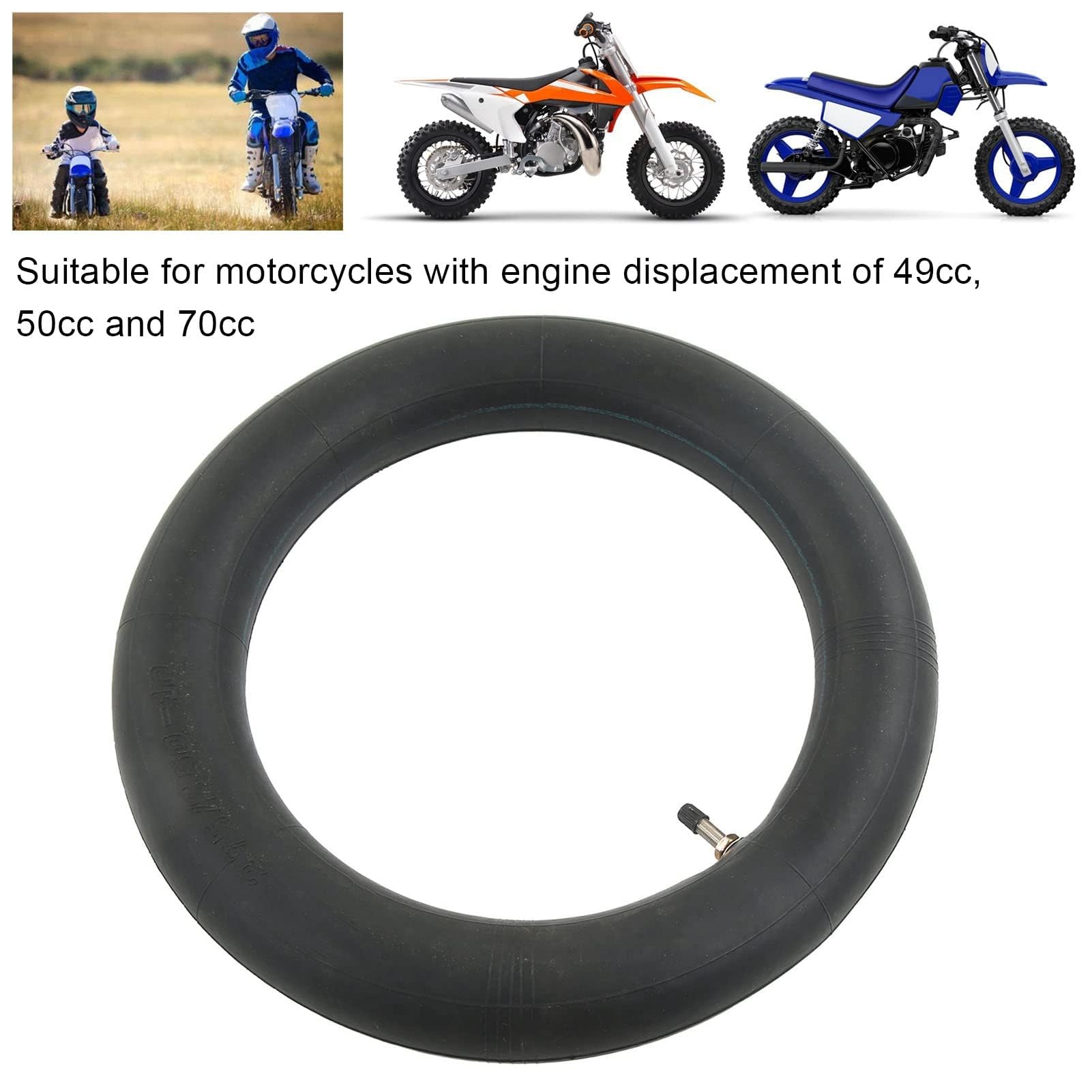 Tubo Interior, 2 Tubos Interiores de 2,50/2,75‑10 Pulgadas para Moto de Cross con Vástago de Válvula Recta, Repuesto de Goma a Prueba de Explosiones para Motocicleta de 49, 50, 70