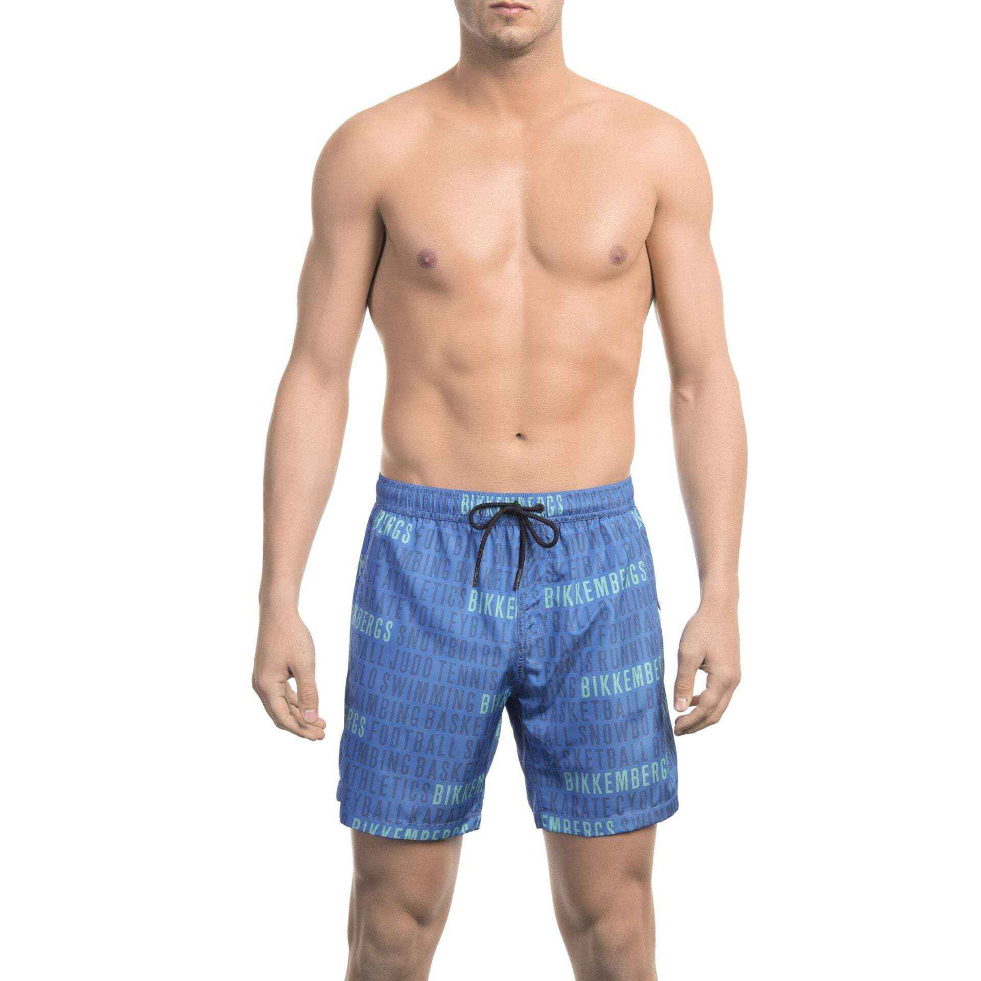 Short de bain bleu Bikkembergs imprimé all-over pour homme - 3
