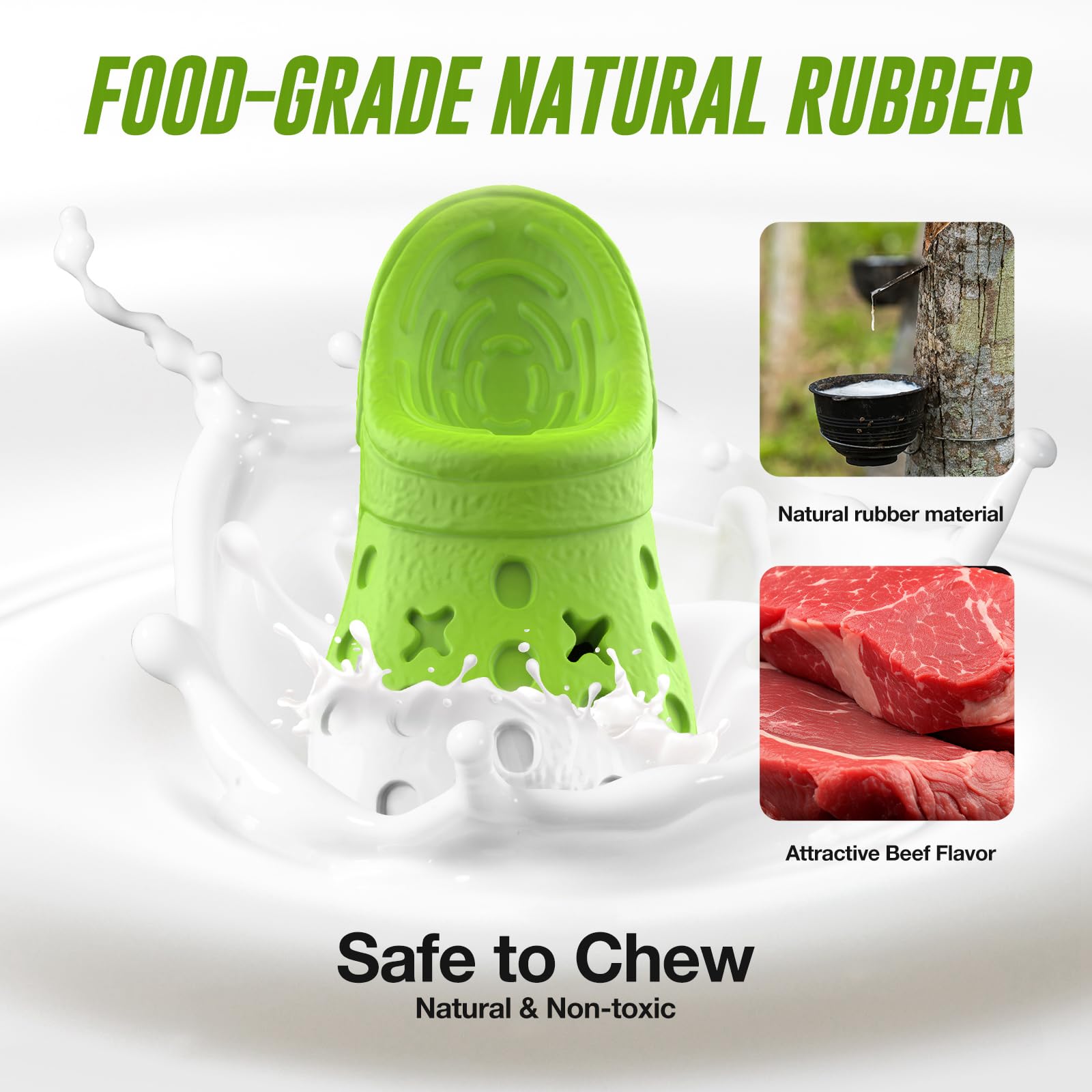 RUXAN Jouet Indestructible pour Chien - Jouet Interactif avec Goût de Bœuf - en Caoutchouc Naturel Jouets à mâcher pour Chiens de Petite Moyenne Grande Taille