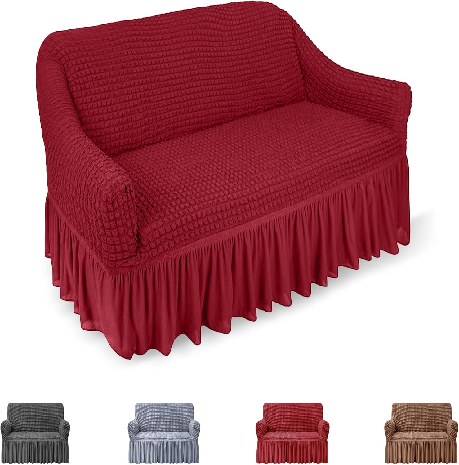 NiCoLa Stretch Couch Covers 2 Seater, Fitted Couch Slipcover, Non Slip