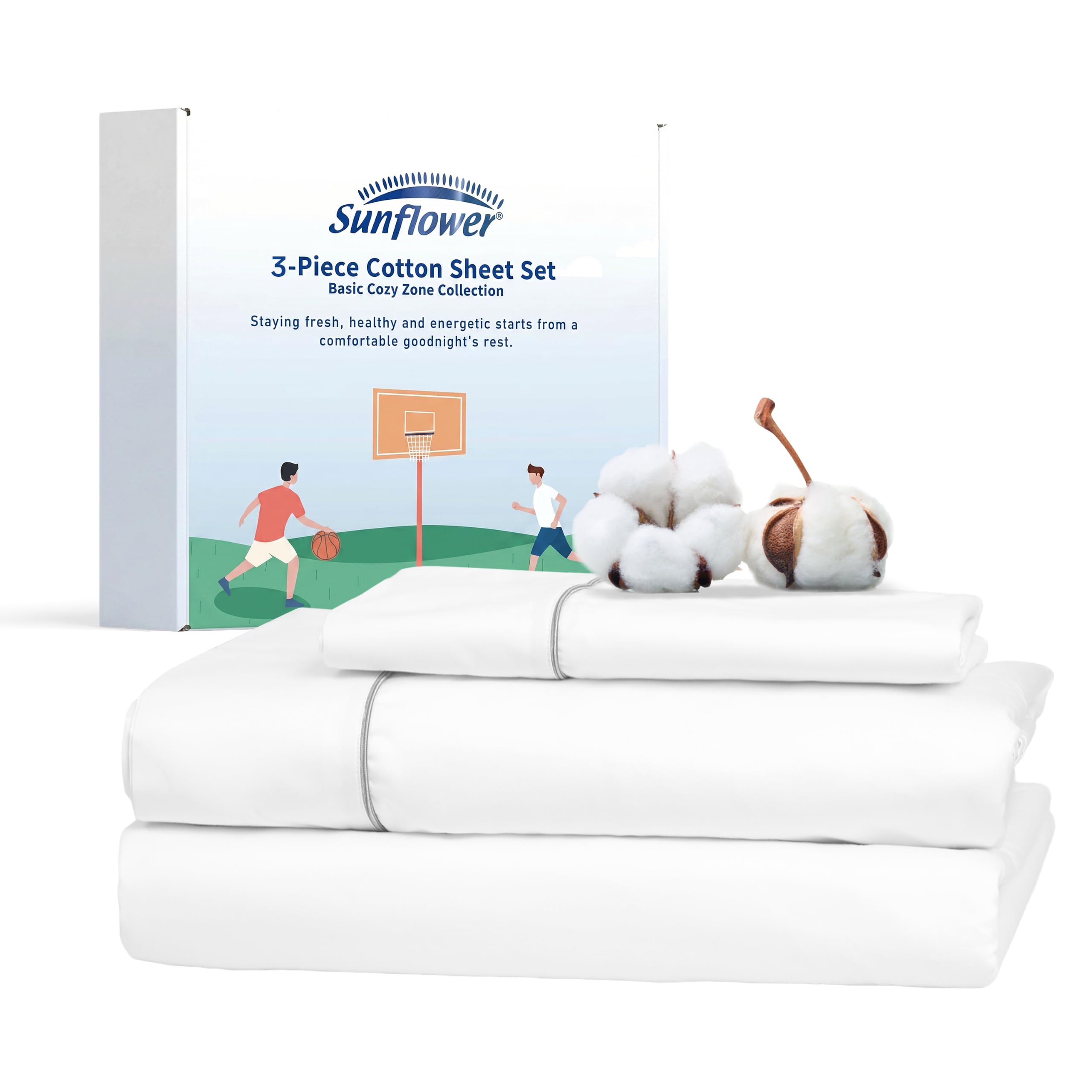 sunflower Extra Deep Twin Sheet Sets 100% Cotton Sateen