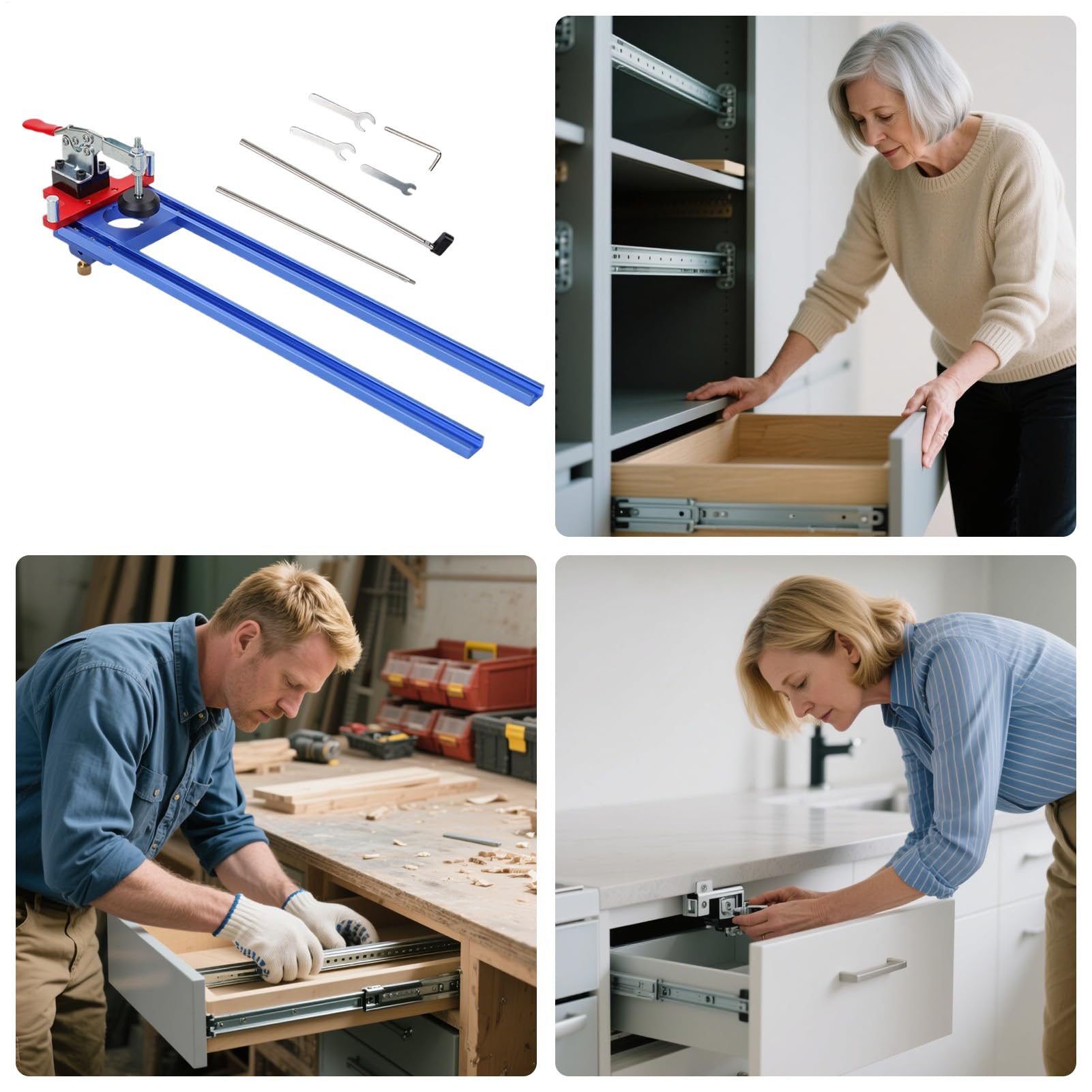 Szablon uchwytów szafkowych Precyzyjny prowadnik ustawiania narzędzia | Precyzyjne narzędzie do prowadnic szuflad szaf Dla stolarzy cieśli kuchni łazienki mebli warsztatu domowego biura