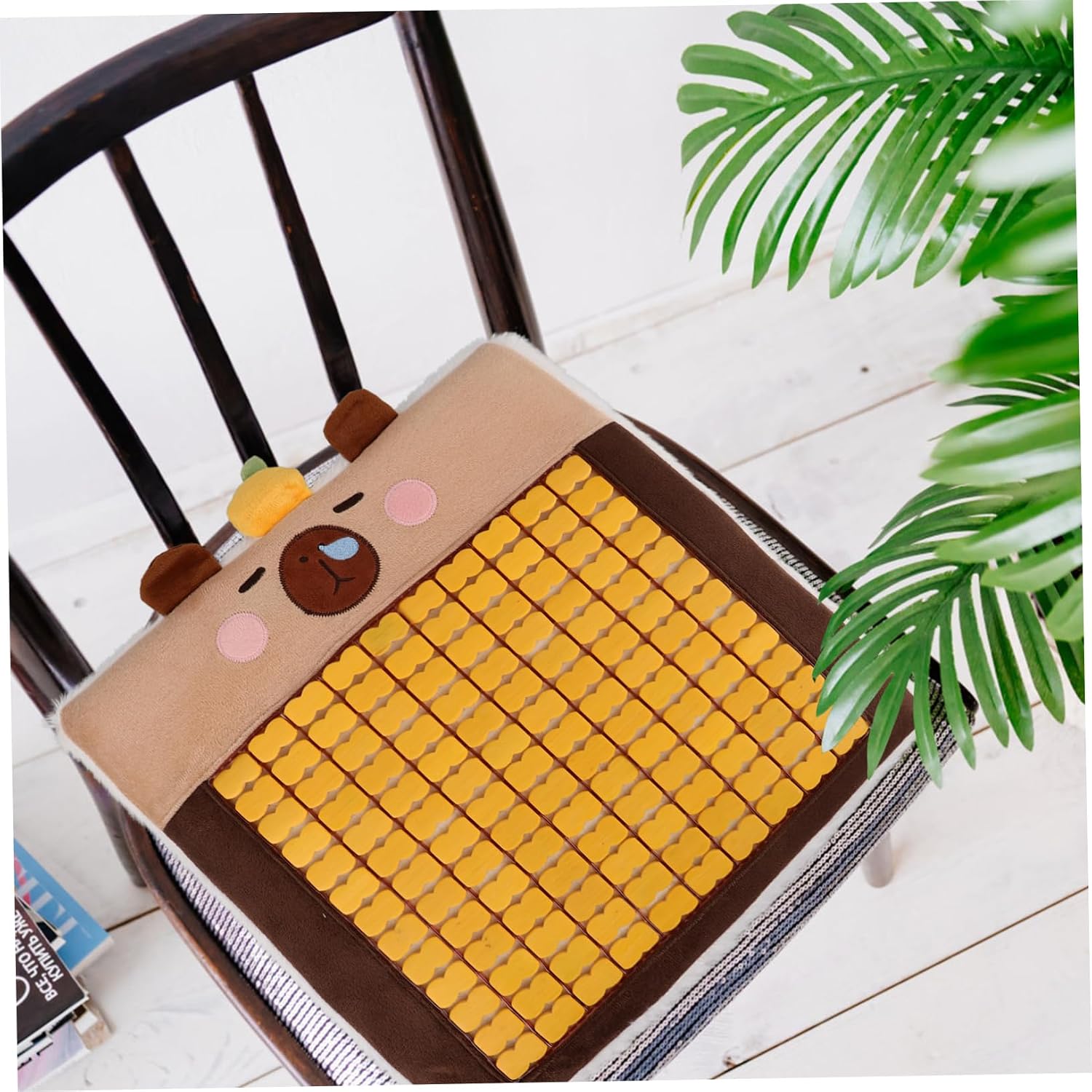 ULTECHNOVO Breathable Cooling Car Seat Cushion Slip Design Comfortable Summer Pad for Office Chairs and Vehicles and Sweat-Resistant Memory Foam Yellow