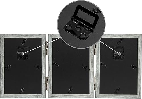 Miniatura 5 de Afuly Marcos de fotos de 4 x 6, marcos de fotos múltiples, collage de decoración de pared, marcos de fotos de escritorio para oficina, triple