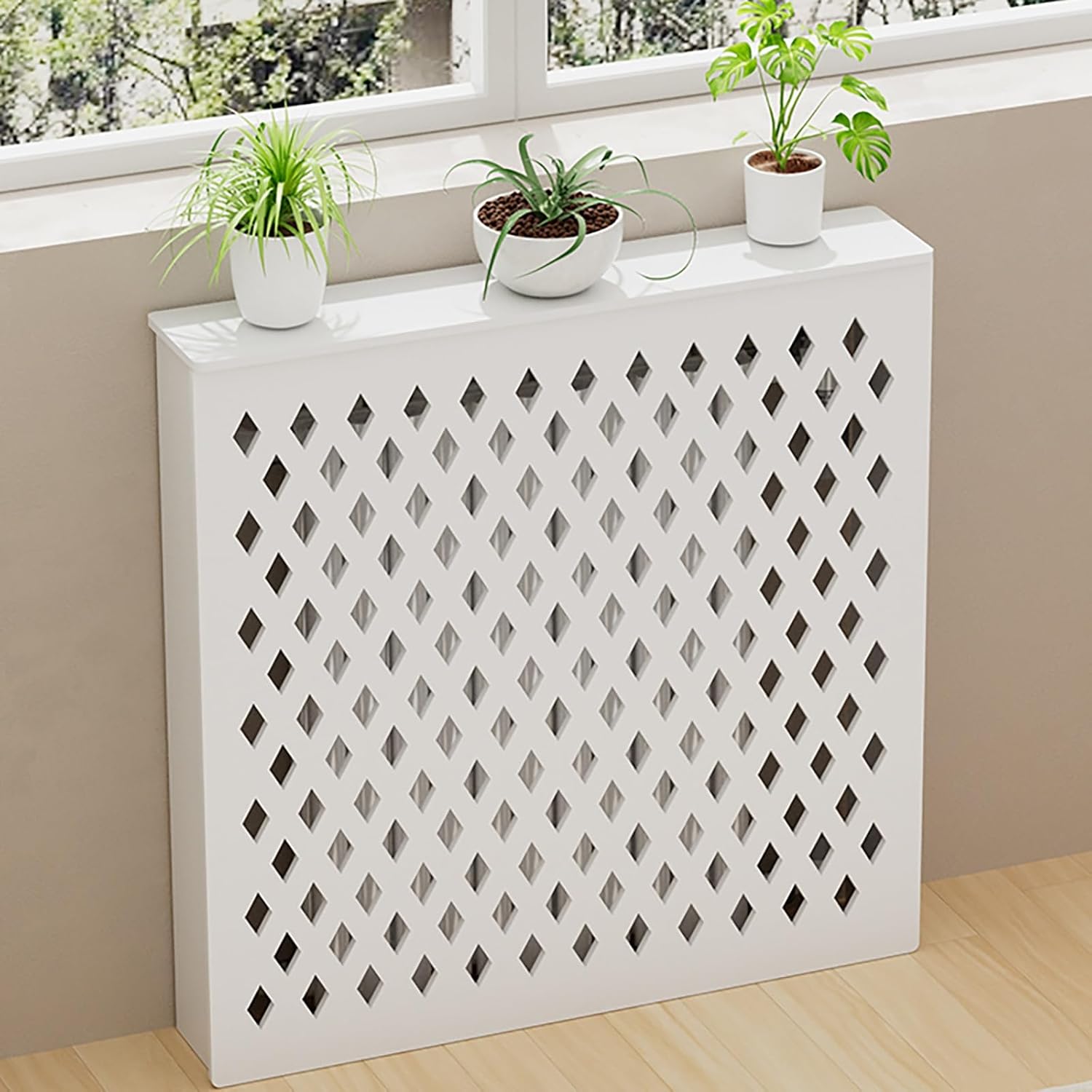 Modern Radiator Cabinet,Radiator Cover Radiator Shelf Easy Radiator Covers, Modern Style Radiator Cover Easy Snap Connector Suitable for Decorative Living Room Home Easy Assembly(60 80 20cm/