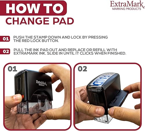 Miniatura 10 de ExtraMark Sello de goma autoentintado de doble color (recibido) Sello de oficina de 2 colores - Pequeño