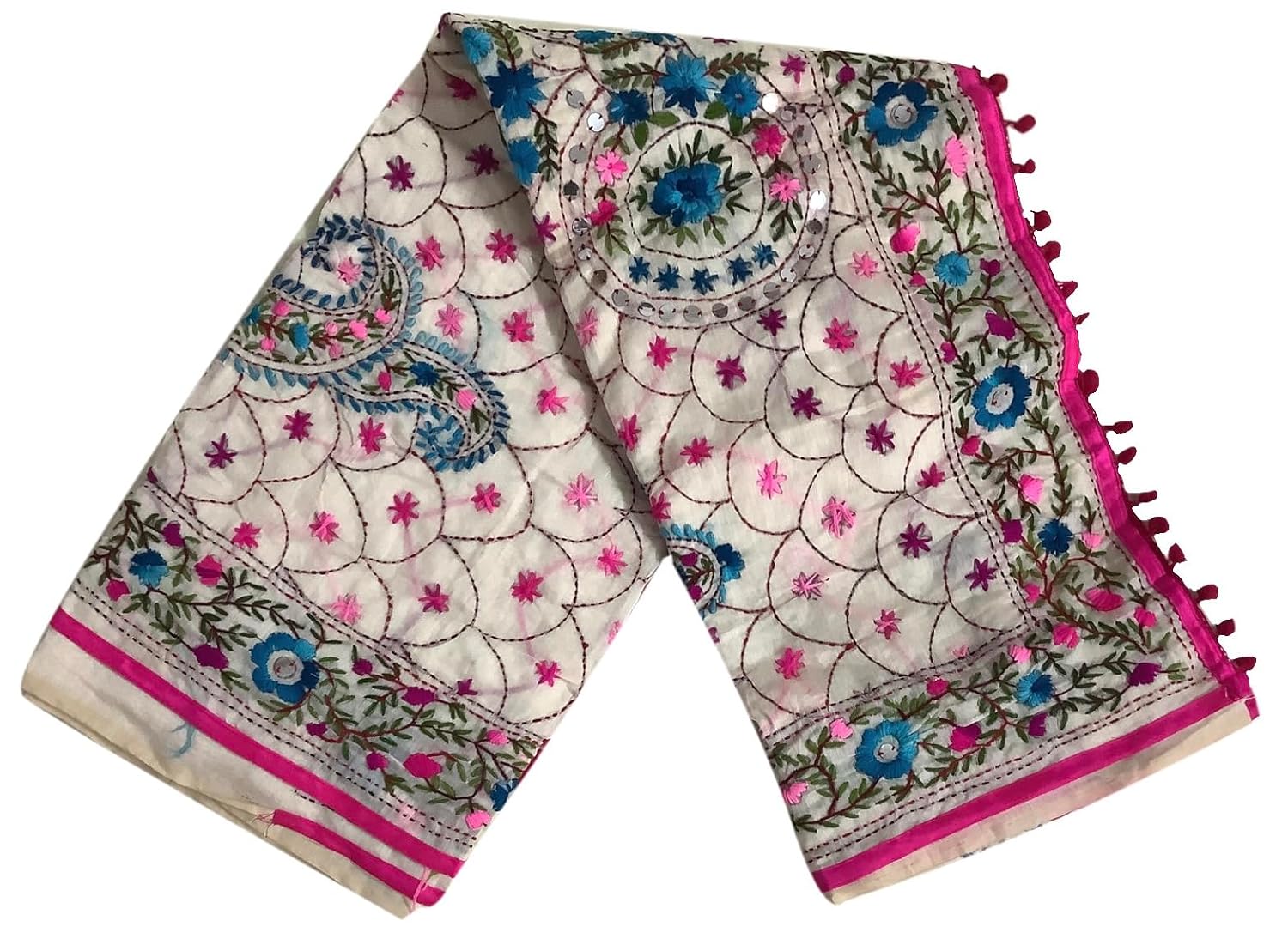 Warm Worth Handcrafted Kantha Embroidered Silk Saree, Floral Design With Blouse Piece - Review, Price and Buying Guide