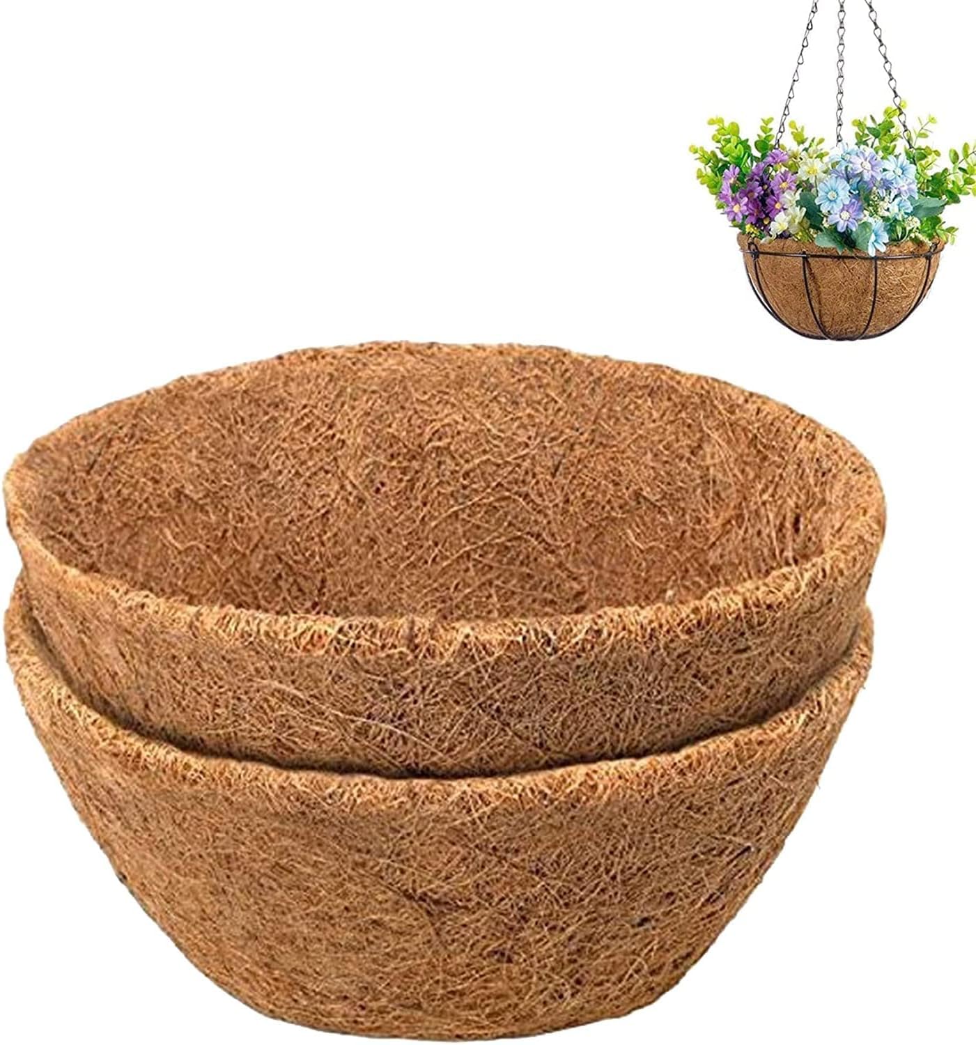 Qianderer 2PCS Trough Coco Replacement Liners,24/30/36/48 Inch Wall-mounted Coco Liner Trough,Coco Liner for Window Box & Hanging Trough Planters (10 Inch-4PCS)