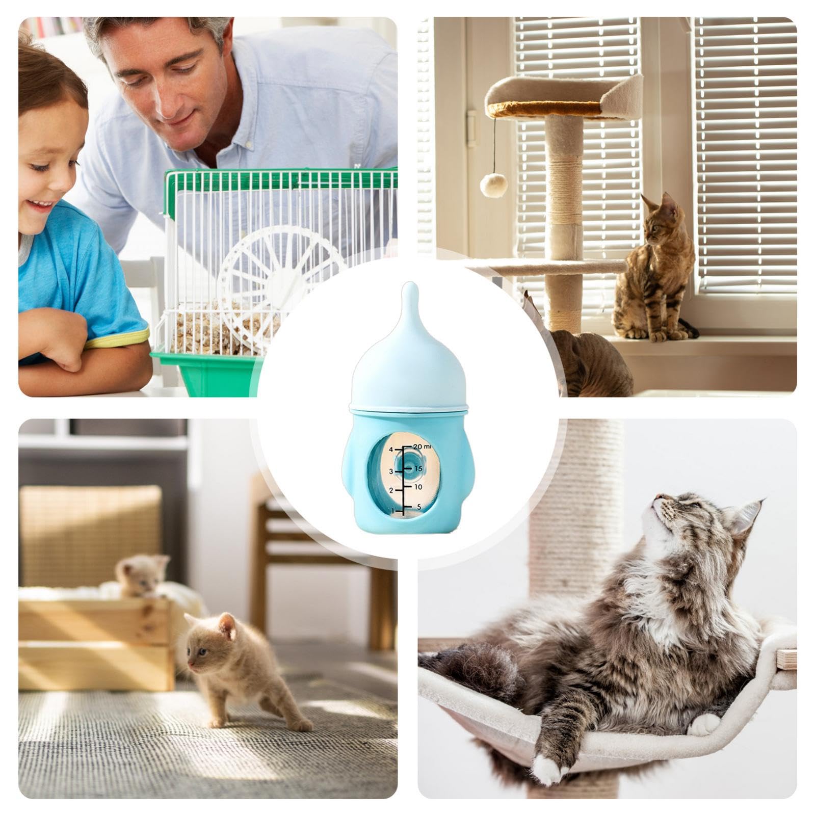Babyfles voor puppy's, babyfles voor huisdieren |. Babyfles voor kittens en puppy's, babyflesjes voor puppy's, siliconen zuigers, verstikkingsbescherming, flesjes voor varkentjes, kittens, flesjes